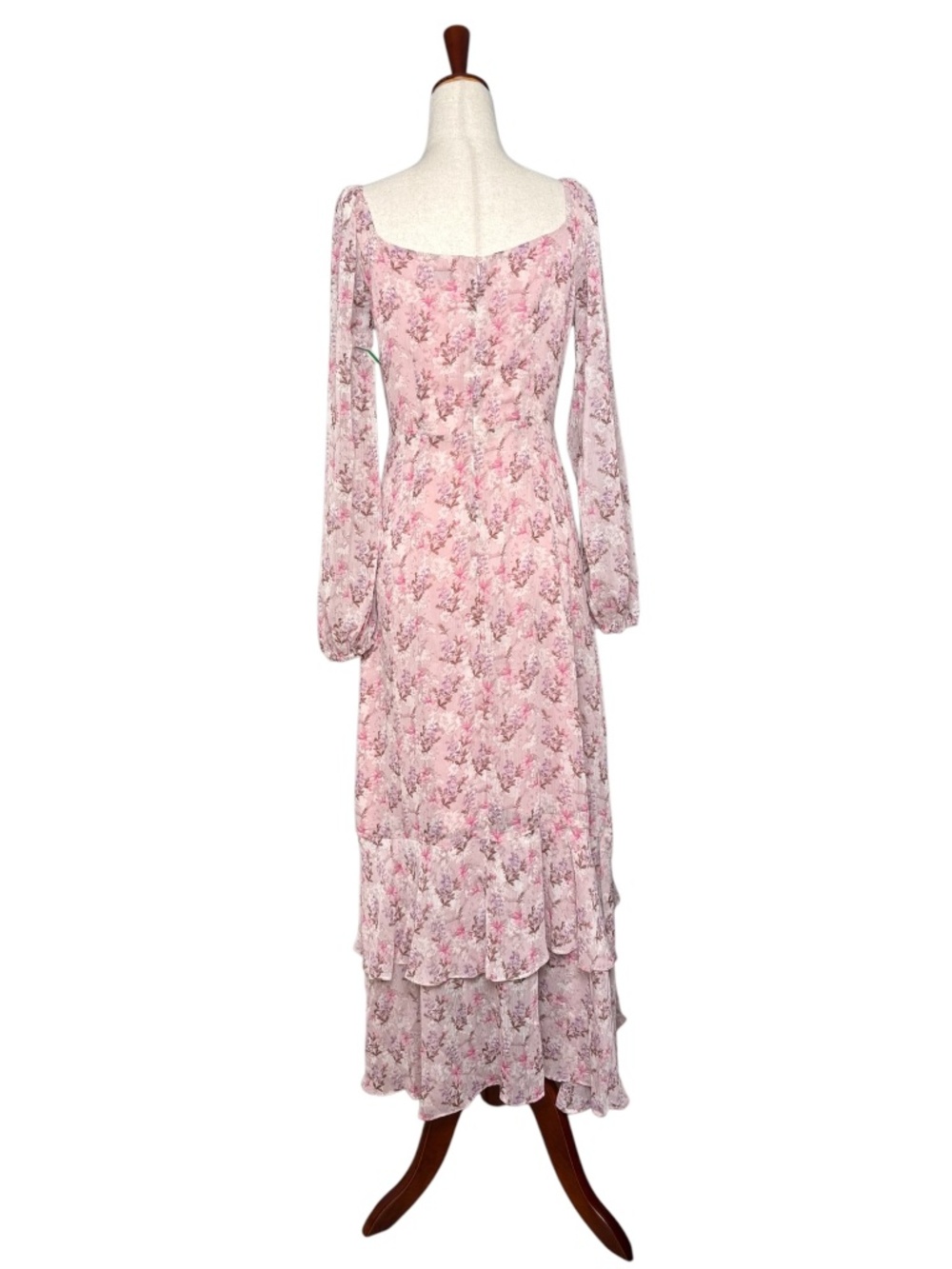 Lush Dusty Pink Flowered Maxi Dress Size Small - Picture 6 of 12